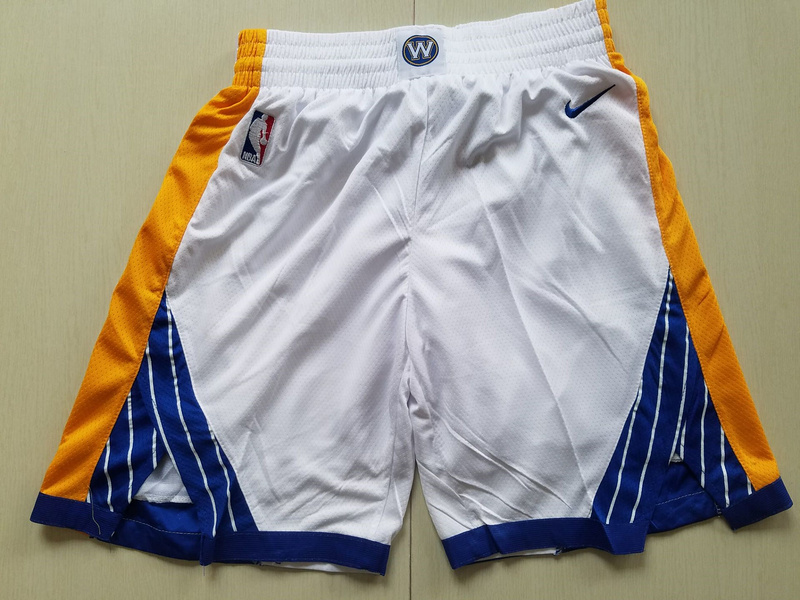 Men 2019 NBA Nike Golden State Warriors white shorts style2->golden state warriors->NBA Jersey